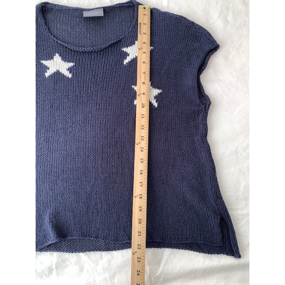 Wooden Ships Coastal Americana Kelly Tee Cotton Knit Scoop Neck Sweater M/L - Picture 11 of 12